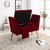 Deep Red Modern Flair Storage Bench With Pillow And Blanket (469350)