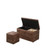 Dark Brown Wood Grain Faux Leather Storage Bench And Ottoman (469428)
