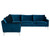 Anders L Sectional - Midnight Blue/Silver (HGSC678)