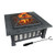 Fashionable Antiqued Black Faux Stone Square Fire Pit With Cover (403083)