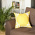 18"X18" Yellow And White Geometric Decorative Throw Pillow Cover (355339)