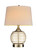Textured Glass Table Lamp With Cream Fabric Shade (468787)
