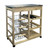 Natural Wood Kitchen Cart With Wine Storage And Baskets (469093)
