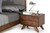 Modern Walnut Brown Nightstand With Two Drawers (473009)