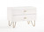 Contemporary White And Gold Nightstand With Two Drawers (473021)