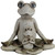 16" Antiqued White Pair Of Yoga Frogs Solar Outdoor Statue (473183)