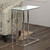 18.25" X 10.25" X 24" Chrome, Metal, Tempered Glass - Accent Table (332970)