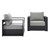 Tahoe Outdoor Patio Powder-Coated Aluminum 2-Piece Armchair Set - Gray Gray EEI-5751-GRY-GRY
