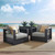 Tahoe Outdoor Patio Powder-Coated Aluminum 2-Piece Armchair Set - Gray Gray EEI-5751-GRY-GRY