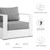 Tahoe Outdoor Patio Powder-Coated Aluminum 2-Piece Armchair Set - White Gray EEI-5751-WHI-GRY