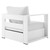 Tahoe Outdoor Patio Powder-Coated Aluminum 2-Piece Armchair Set - White White EEI-5751-WHI-WHI