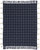 Navy And White Stitched Square Pattern Cotton Throw Blanket (386608)