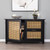 Black And Cane Bamboo Accent Storage Cabinet (401675)