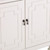 Antiqued White Geometric Lines Low Accent Cabinet Buffet (401679)