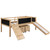 Climbing Frame Natural Twin Size Loft Bed With Slide And Storage Boxes (404245)