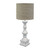 Distressed Whitewash Beige And White Striped Shade Table Lamp (473327)