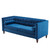 Blue Velvet Upholstered Sofa With Bolster Pillows (473449)