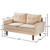 Beige Velvet Modern Modular Loveseat (473720)