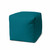17" Cool Dark Teal Solid Color Indoor Outdoor Pouf Ottoman (474152)