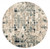 8' Round Beige Blue Abstract Tiles Distressed Area Rug (475598)