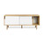Dann 165 Sideboard w/ Wood Legs - Oak Frame, Pure White Doors, Oak Feet 9500.40052