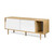 Dann 165 Sideboard w/ Wood Legs - Oak Frame, Pure White Doors, Oak Feet 9500.40052