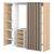 Tom Clothes Storage System - 2 Columns & Shoe Cabinet - Natural Oak Color, White / Taupe X4320X0391R00