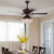 Antiqued Brown And Faux Crystal Chandelier Ceiling Fan (475676)