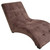 52" Brown Faux Suede Curved Chaise Lounge Accent Chair (470284)