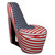 Red White And Blue Patriotic Print 3 High Heel Shoe Storage Chair (470312)