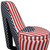Red White And Blue Patriotic Print 4 High Heel Shoe Storage Chair (470313)