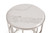Stylish Silver And White Marble Round Geometric End Or Side Table (473138)