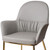 34" Mod Gray Faux Leather And Gold Accent Chair (473847)