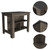 Dark Brown And Onyx Kitchen Island With Three Storage Shelves (474092)