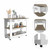 Light Oak And White Kitchen Island With Drawer Shelves And Casters (474097)