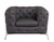 Glam Espresso Brown And Chrome Tufted Leather Armchair (476511)