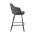 26" Grey Faux Leather And Black Metal Swivel Counter Stool (476905)
