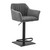 Lush Grey Faux Leather And Fabric Adjustable Swivel Stool (476998)