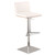 White Faux Leather Armless Swivel Bar Stool With Brushed Stainless Steel Base (477267)