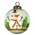 Festive Glitter Snowman Hand Painted Mouth Blown Glass Ornament (477464)