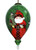 Green Plaid Santa Hand Painted Mouth Blown Glass Ornament (477494)