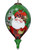 Plaid Santa With Cardinals Hand Painted Mouth Blown Glass Ornament (477496)