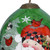 Plaid Santa With Cardinals Hand Painted Mouth Blown Glass Ornament (477496)