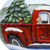 Red Farm Truck With Tree Hand Painted Mouth Blown Glass Ornament (477529)