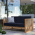 Carlsbad Teak Wood Outdoor Patio Loveseat - Natural Navy EEI-5605-NAT-NAV