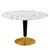 Zinque 47" Round Terrazzo Dining Table - Gold White EEI-5732-GLD-WHI