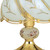 14" Stylish White And Gold Floral Glass Table Lamp (468620)