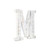 16" Distressed White Wash Wooden Initial Letter M Sculpture (478365)