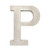 16" Distressed White Wash Wooden Initial Letter P Sculpture (478368)