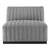 Conjure Channel Tufted Upholstered Fabric Armless Chair - Black Light Gray EEI-5495-BLK-LGR